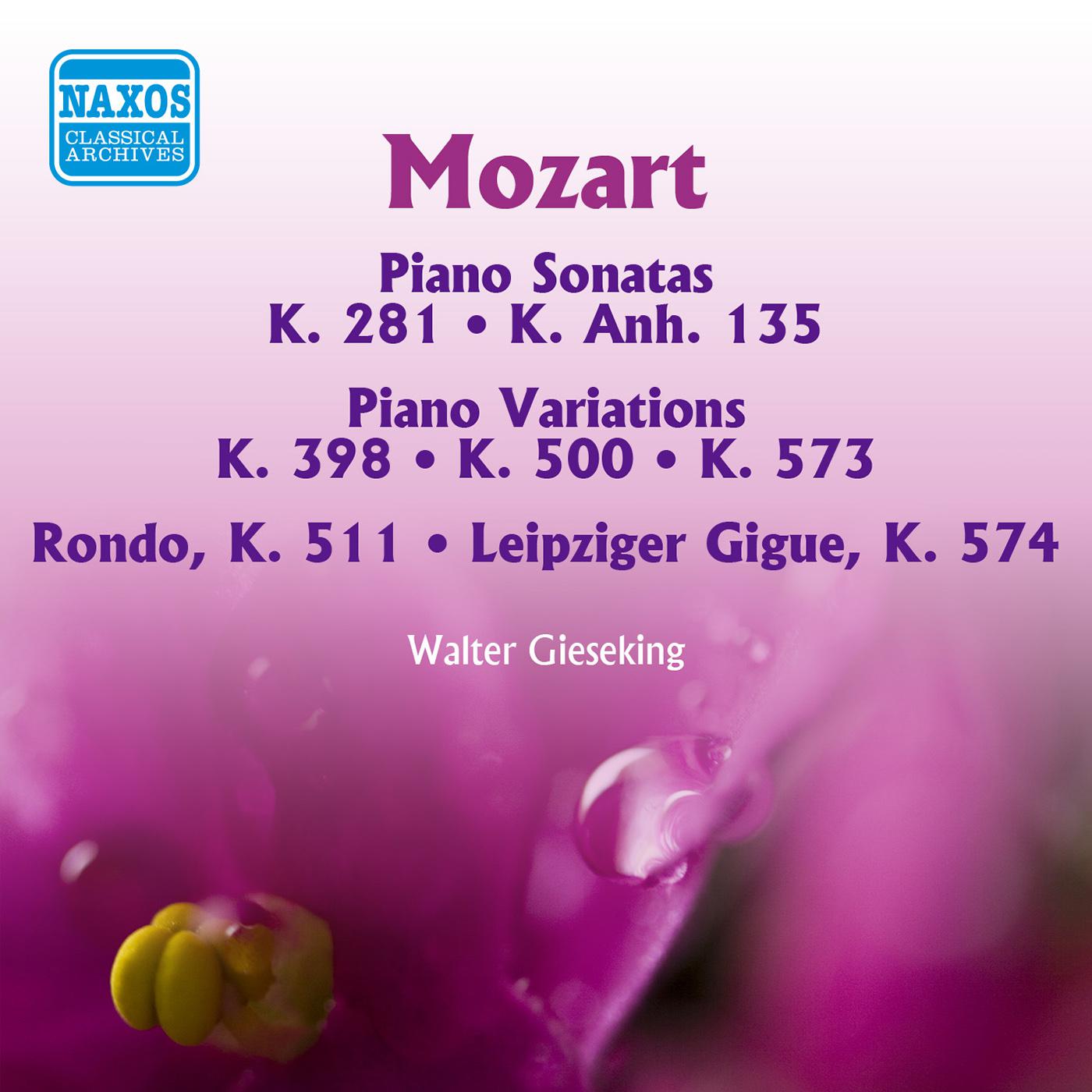 MOZART: Piano Sonata No. 3, Piano Sonata in F Major, K. 547a (Gieseking) (1953-54)专辑