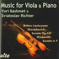 Viola and Piano Music - SHOSTAKOVICH, D. / HINDEMITH, P. / BRITTEN, B. (Music for Viola and Piano) (