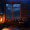 Fire Place Sounds - Rainstorm's Firelit Reverie