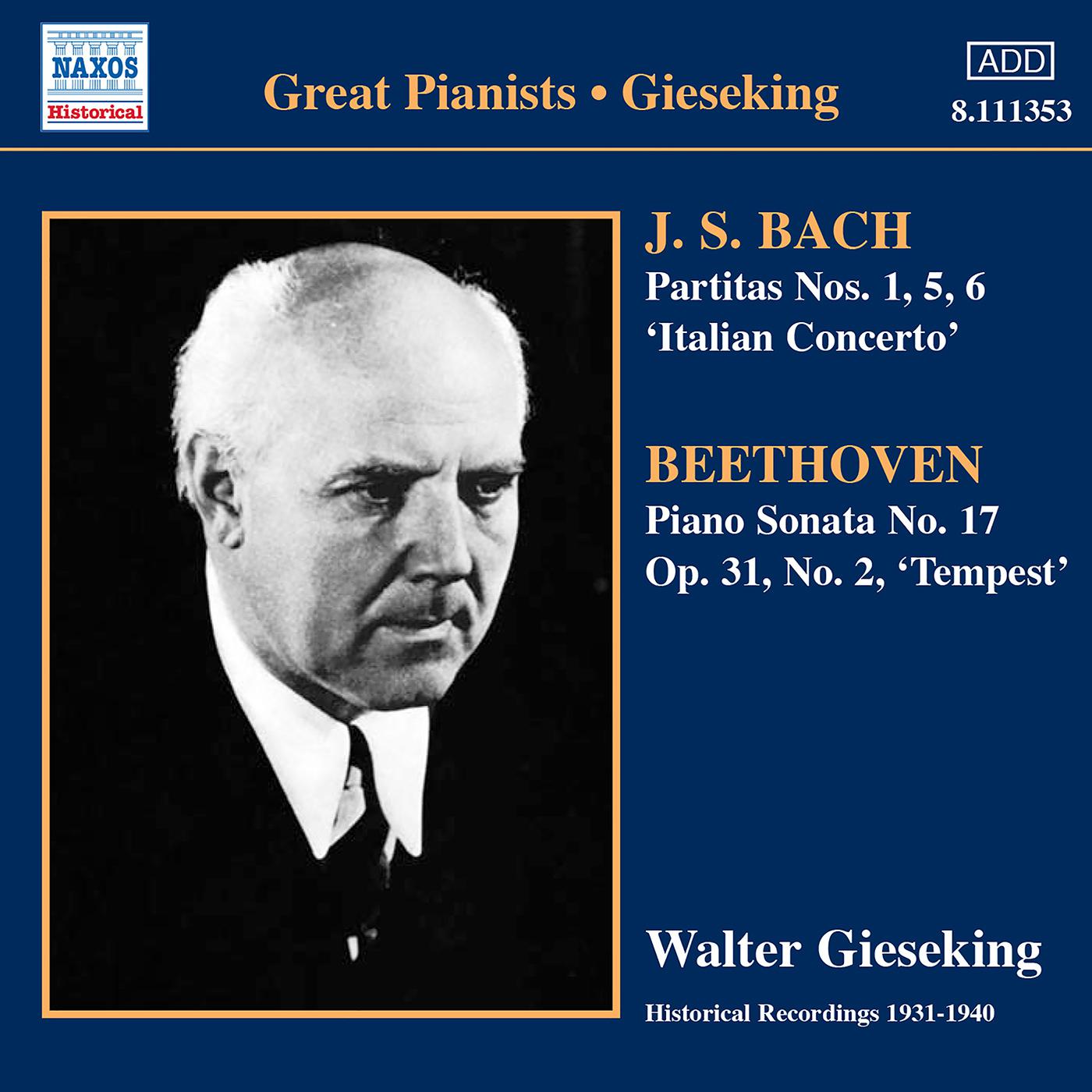 BACH, J.S.: Partitas Nos. 1, 5, 6 / Italian Concerto / BEETHOVEN, L. van: Piano Sonata No. 17, \"Tem专辑