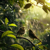 Binaural Birds and Rain for Nature Relaxation