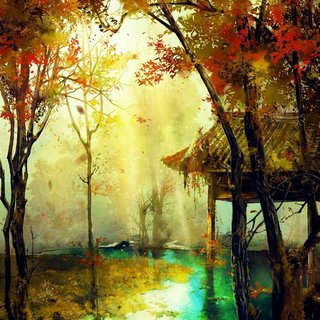 霜降●石泉碧漾漾，岩树红离离